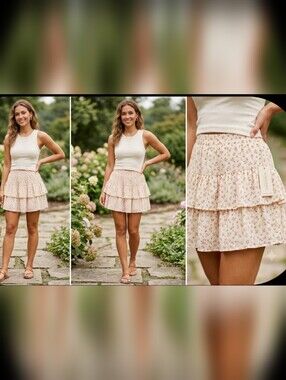 ​🌸 NWT Altar'd State Floral Tiered Ruffle Skirt 🌸